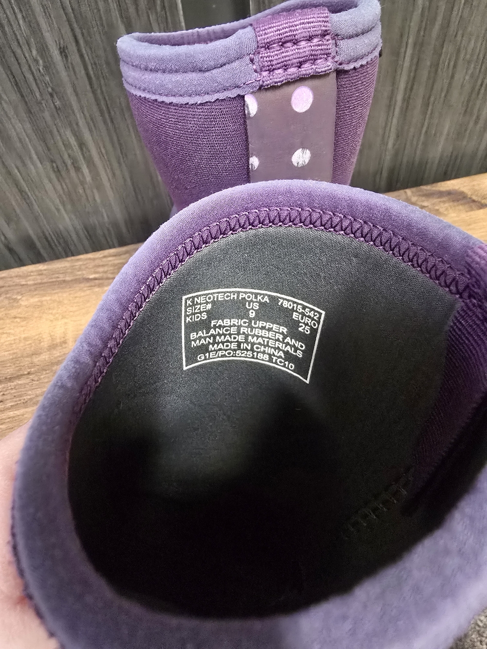 Bogs Kids Purple Polka Dot Waterproof Rain Boots - Picture 5 of 6